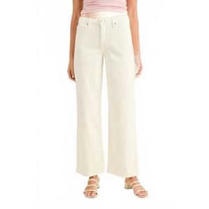 NEW JUST BLACK DENIM coast mid rise slim wide leg jeans in ivory
